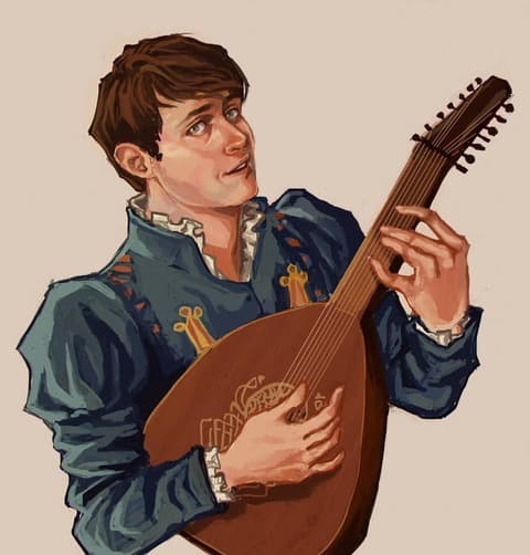 Art of the man with balalaika